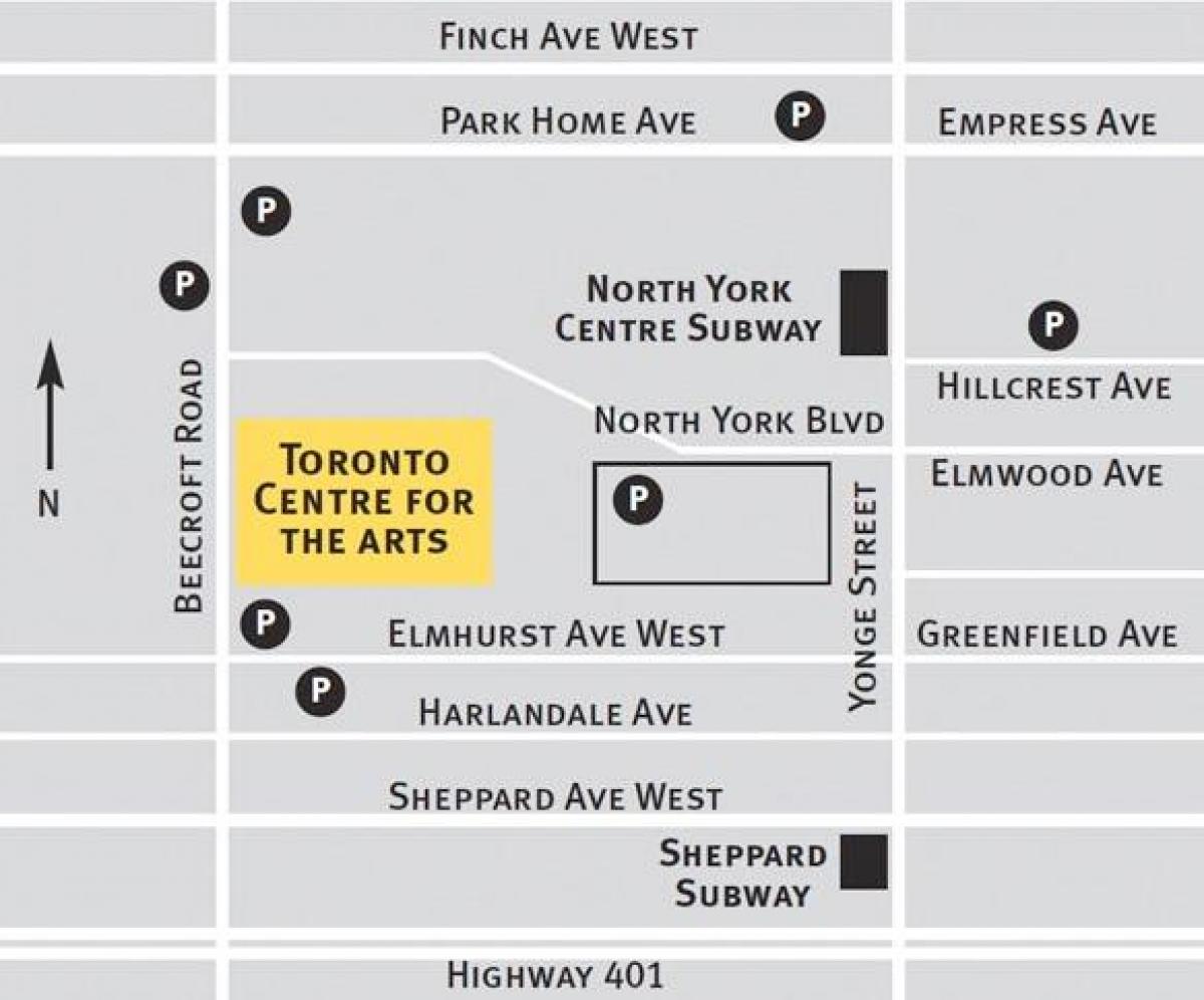 Toronto haritası Sanatları Merkezi 