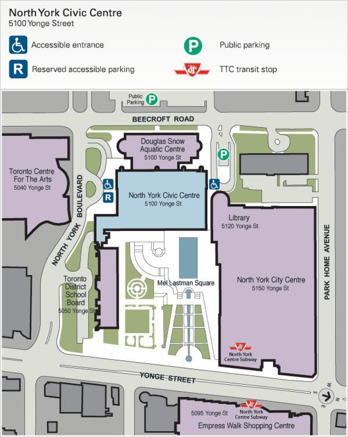 Toronto haritası Sanatlar otopark Merkezi 