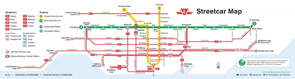 Toronto haritası tramvayı