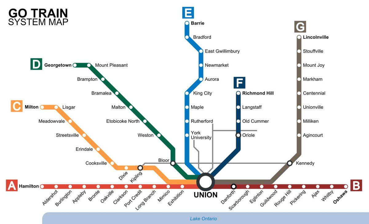 Toronto haritası trenler Transit Git 