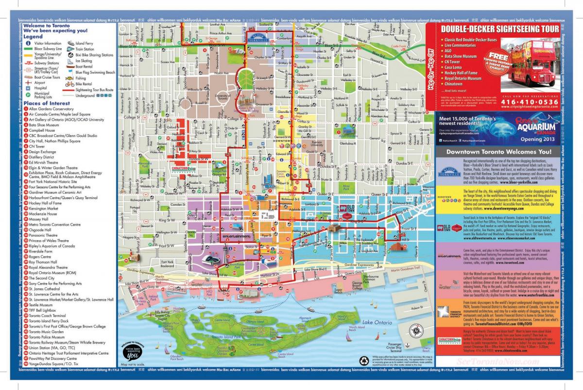 Toronto haritası turistler