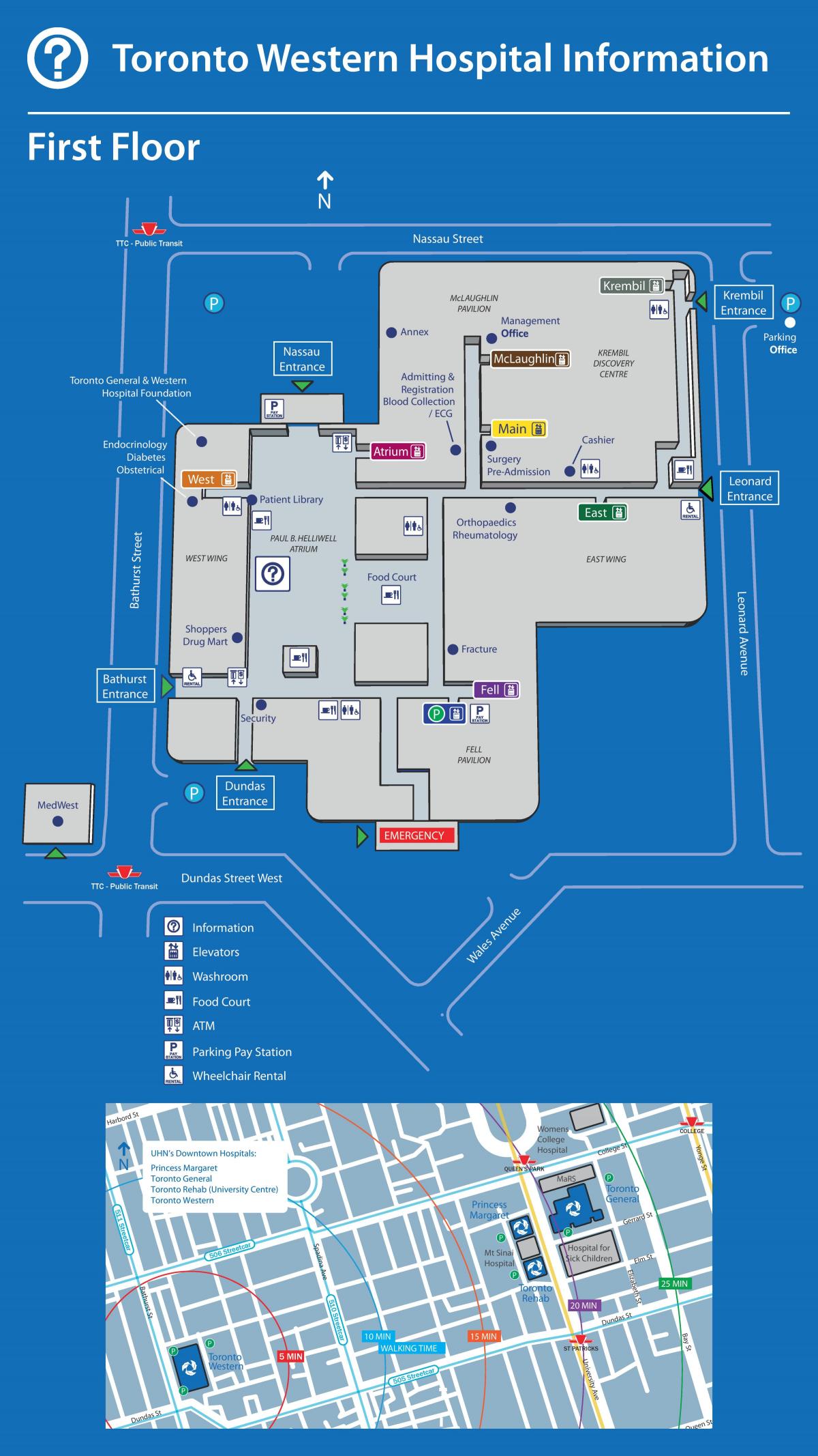 Toronto Western Hastanesi harita 