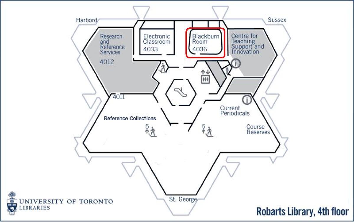 Toronto Üniversitesi Robarts haritası Kütüphanesi blackburn oda
