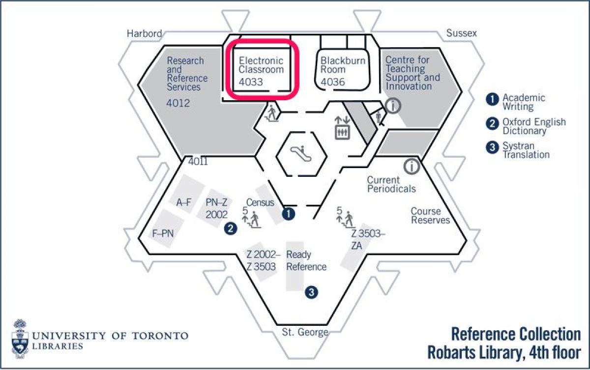 Toronto Üniversitesi Robarts haritası Kütüphanesi elektronik sınıf