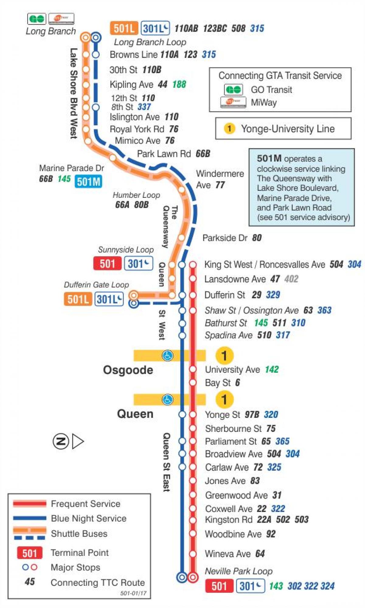 501 tramvay hattı haritası Kraliçe