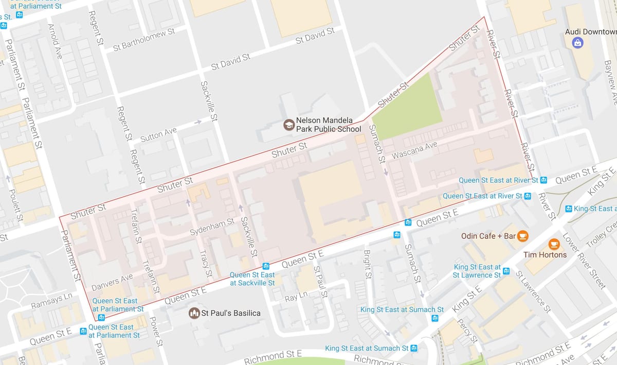 Trefann Mahkeme mahalle Toronto haritası 