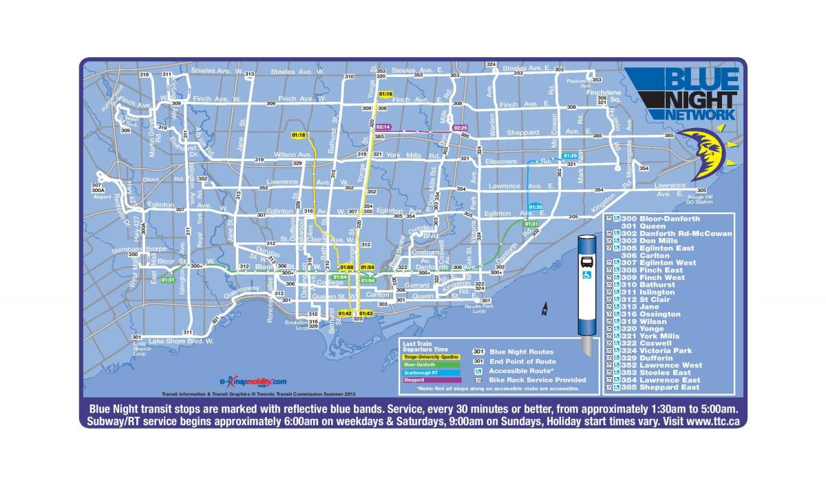 TTC mavi gece Ağ Haritası 