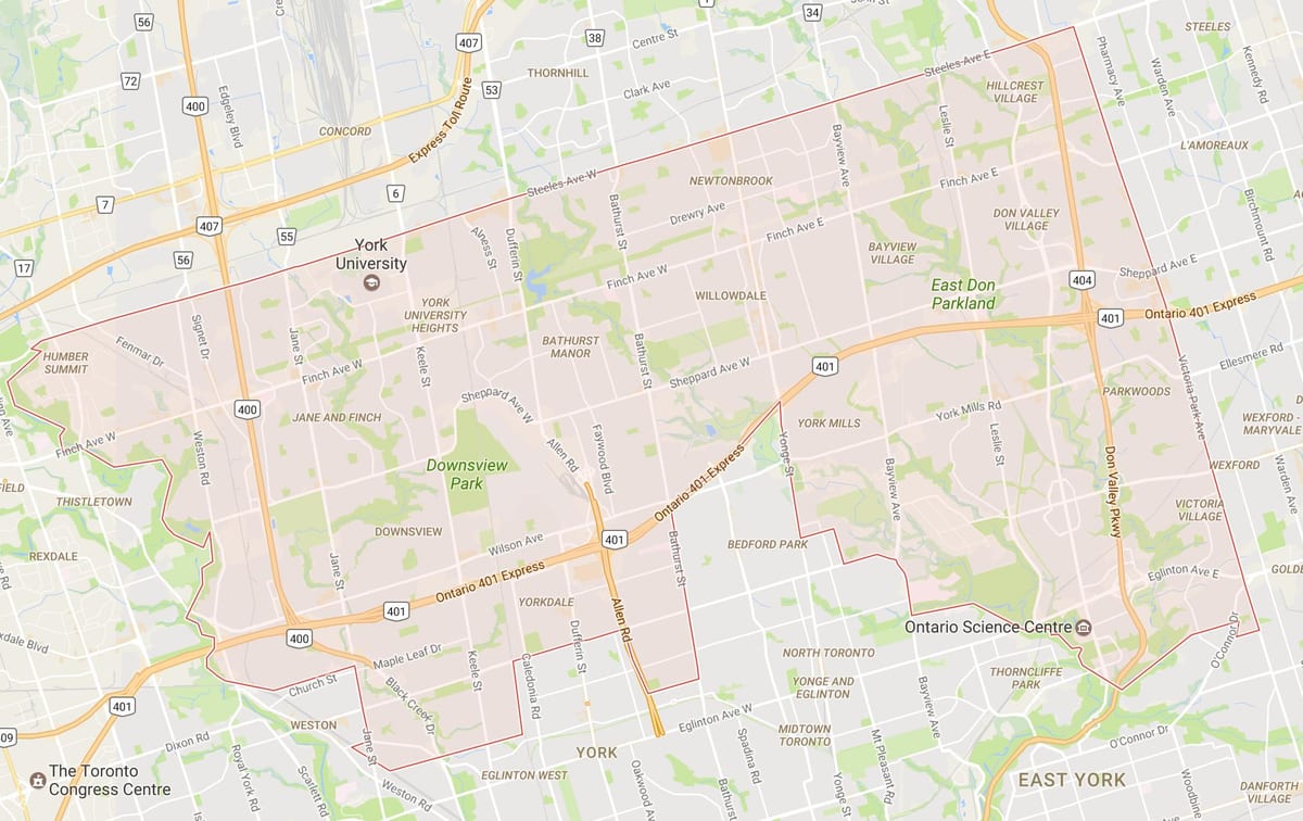 Uptown Toronto mahalle Toronto haritası 