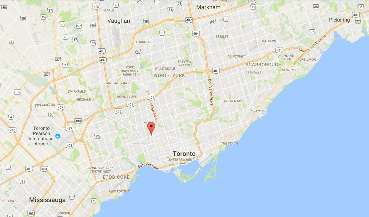 Via del Mare bölgesi Toronto haritası 