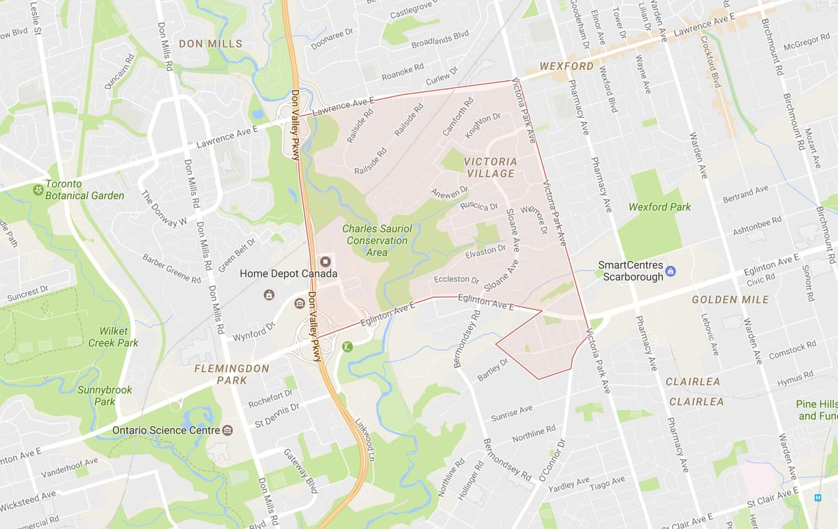 Victoria Köy mahalle Toronto haritası 