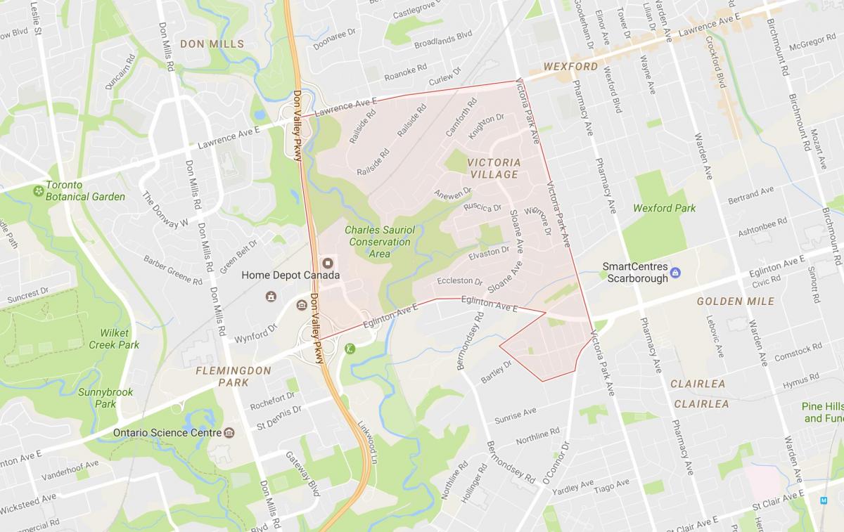 Victoria Köy mahalle Toronto haritası 