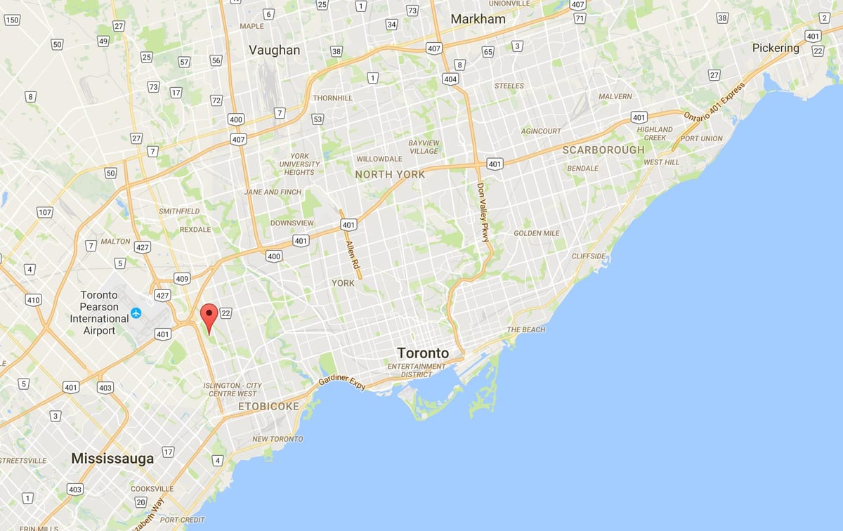 Batı harita Deane Park district Toronto