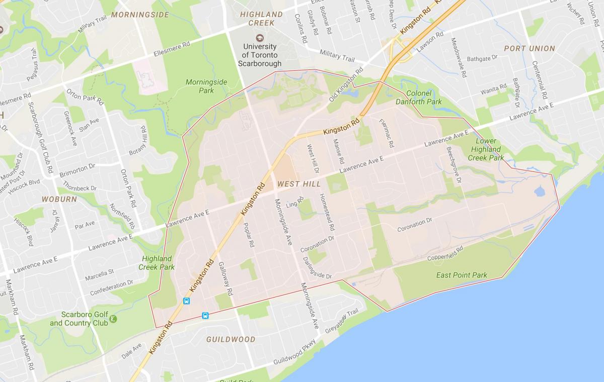West Hill mahalle Toronto haritası 