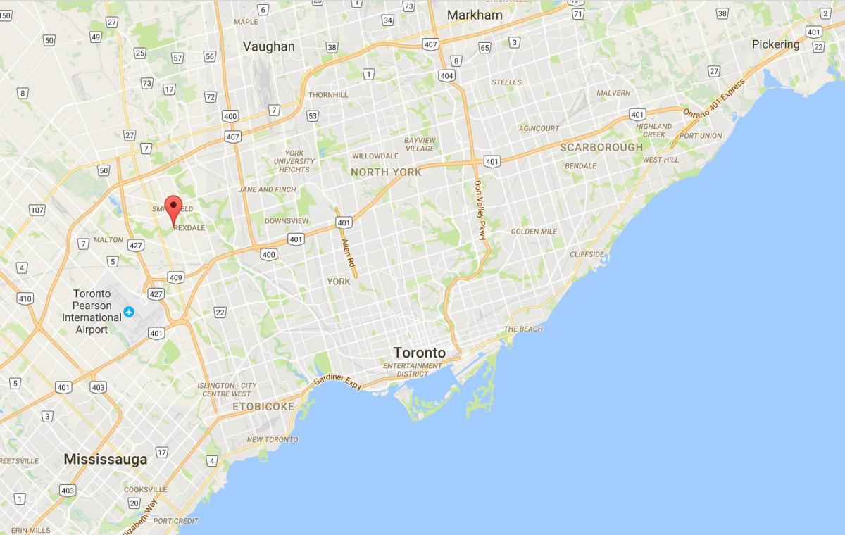 West Humber haritası-Clairville ilçe Toronto