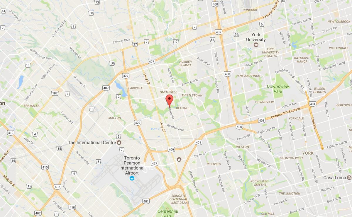 West Humber haritası-Clairville mahalle Toronto