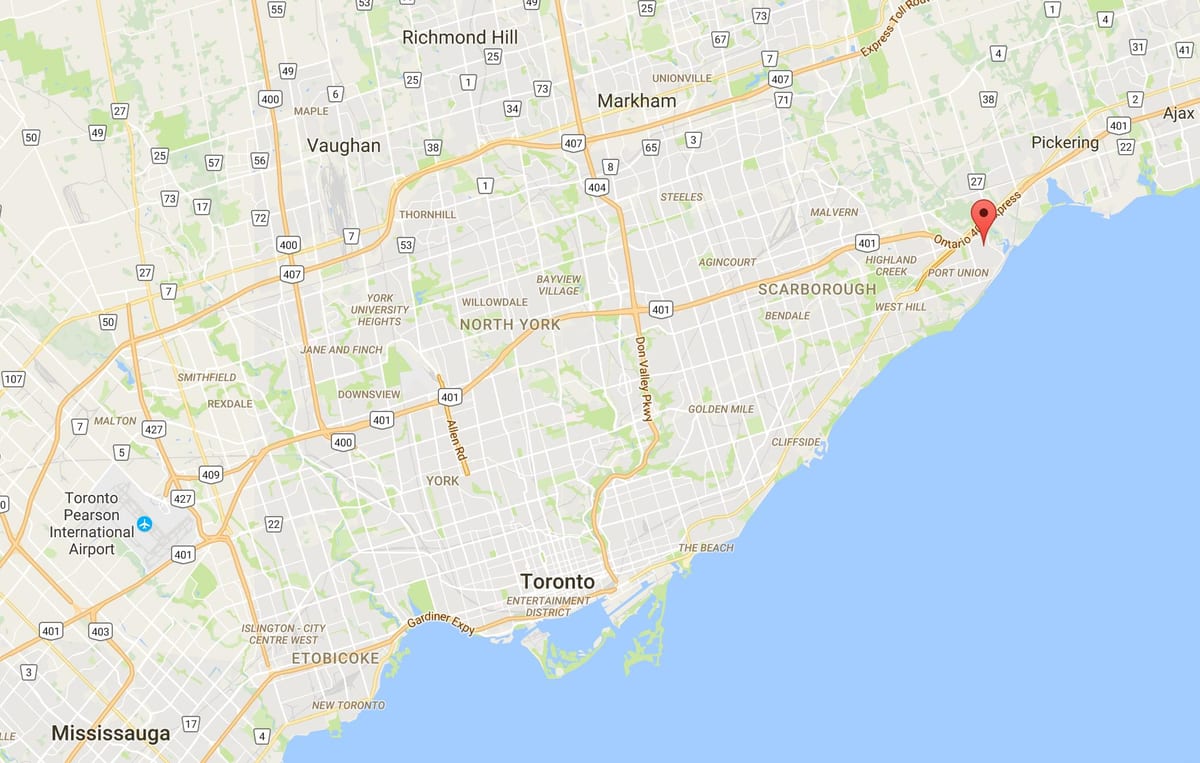 Batı Rouge bölgesinde Toronto haritası 