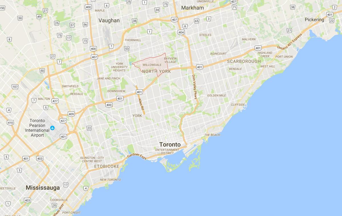 Willowdale district, Toronto haritası 