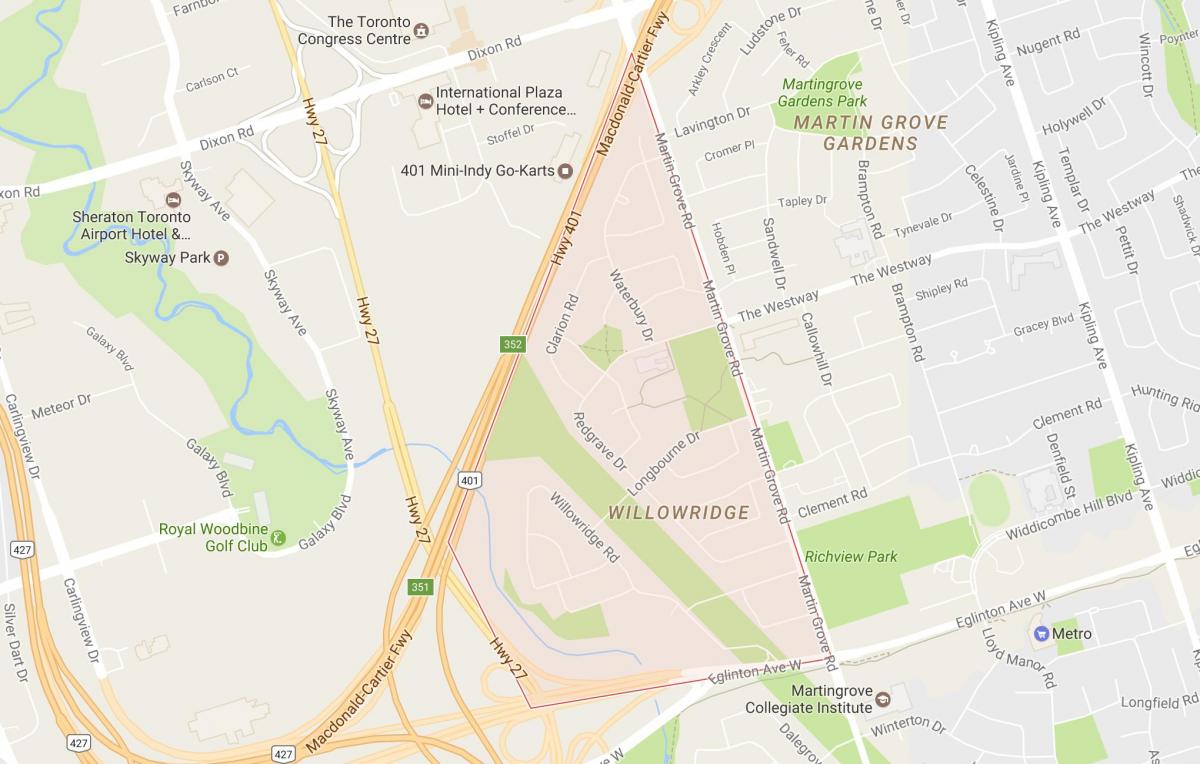 Willowridge mahalle Toronto haritası 