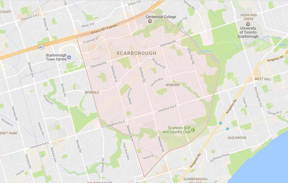 Woburn mahalle Toronto haritası 