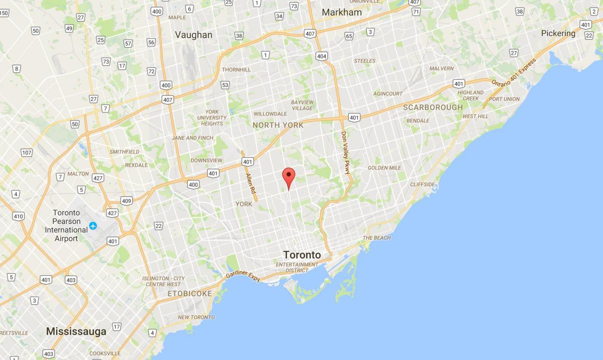 Yonge ve Eglinton bölgesi Toronto haritası 