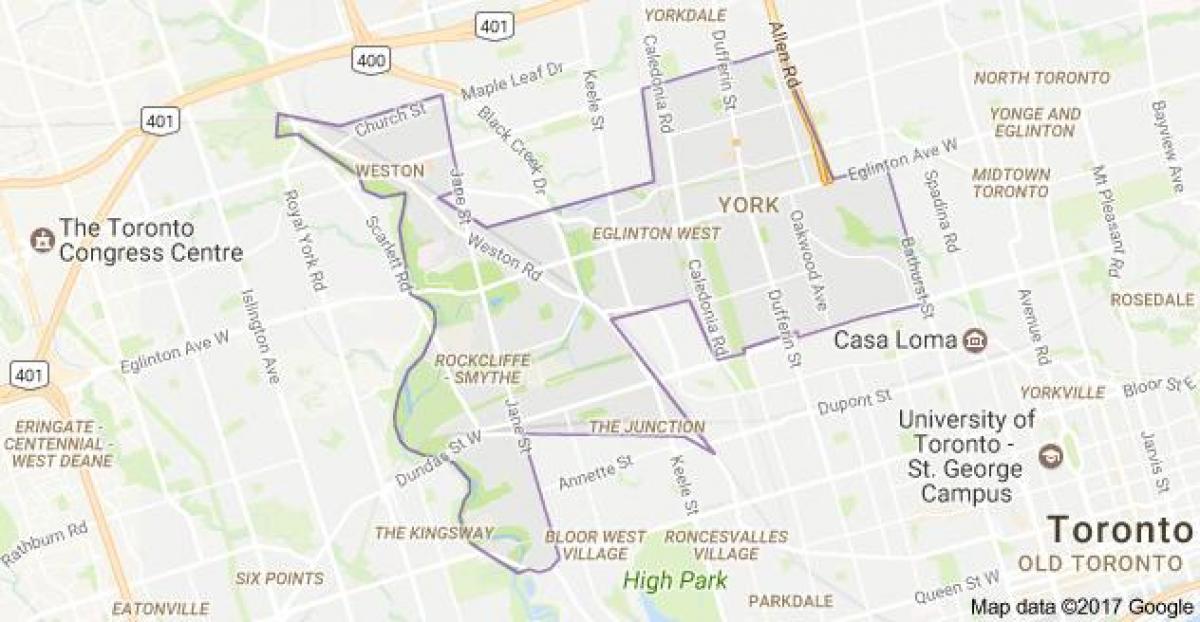York Toronto Kanada haritası 