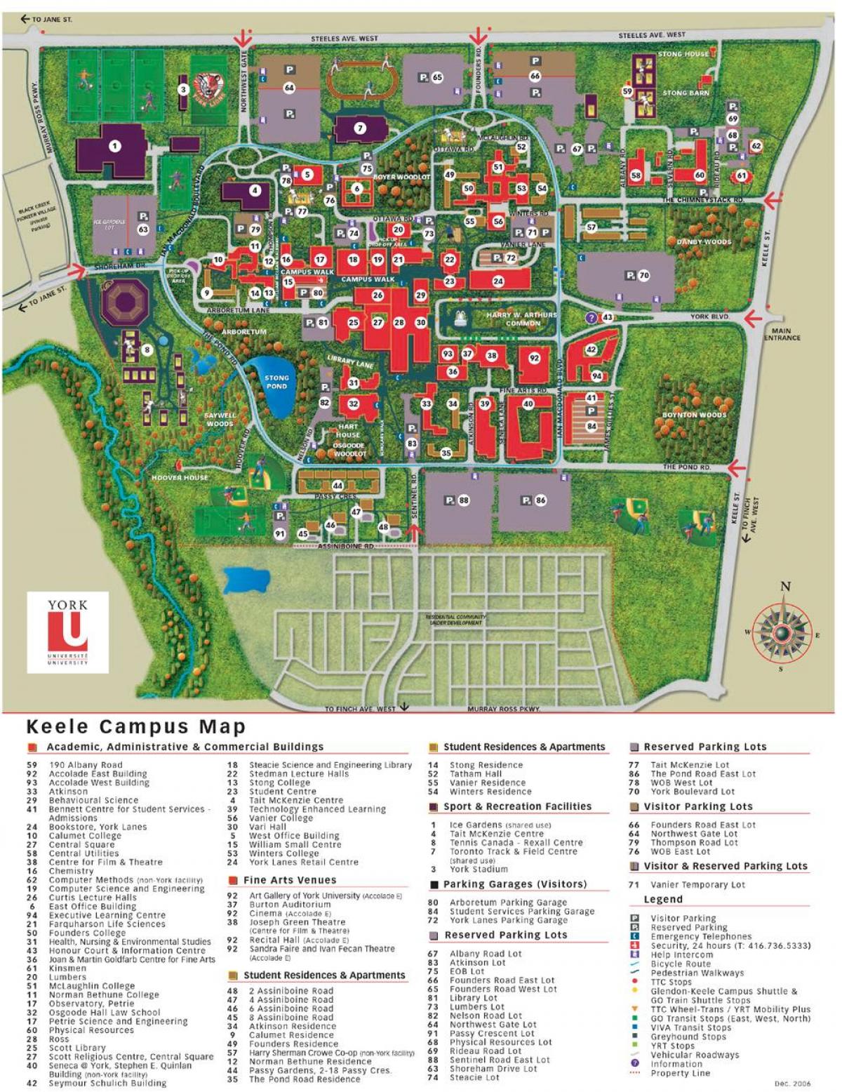 York haritası keele Üniversitesi kampüs