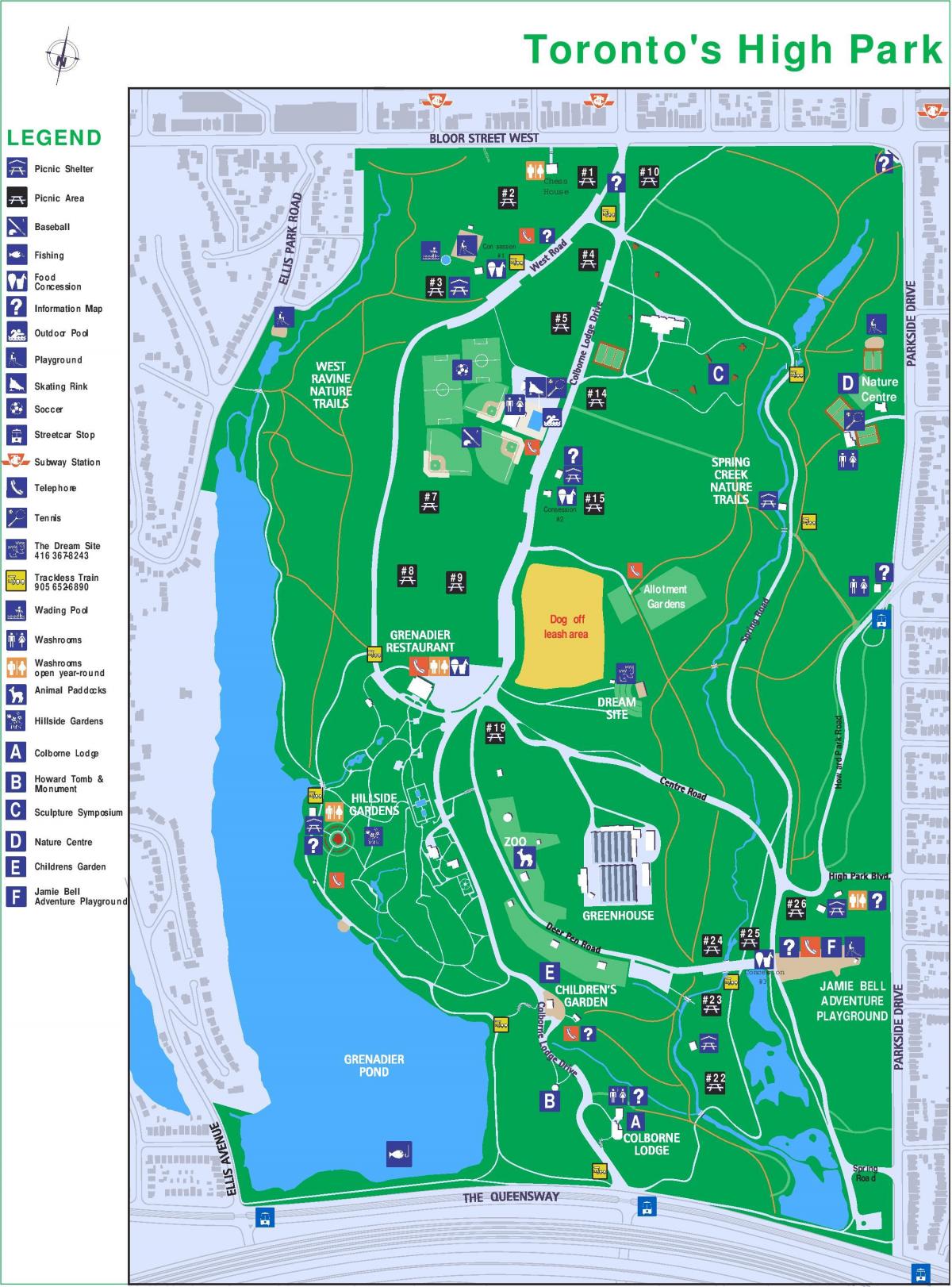 Yüksek park efsanesi Toronto haritası 