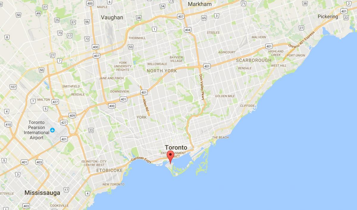 İlçe Toronto haritası, Toronto Adaları bölgesi