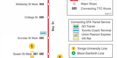 6 Bay, TTC bus route Toronto haritası 