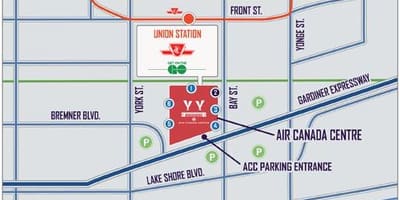 Air Canada Centre Park haritası - ACC