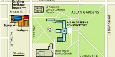 Allan Bahçeleri, Toronto haritası 