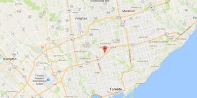 Armour Heights bölgesinde Toronto haritası 