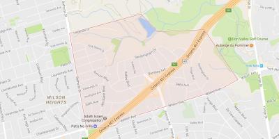Armour Heights mahalle Toronto haritası 