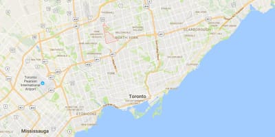 Bathurst Manor bölgesinde Toronto haritası 