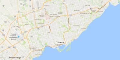 Bathurst Manor bölgesinde Toronto haritası 