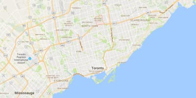 Bayview Village bölgesinde Toronto haritası 