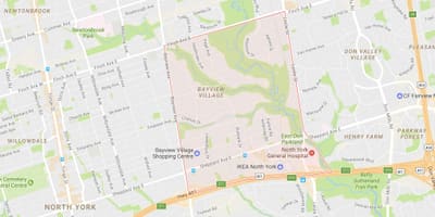 Bayview Village mahalle Toronto haritası 