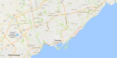 Birch Cliff bölgesinde Toronto haritası 