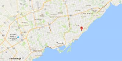 Birch Cliff Heights bölgesinde Toronto haritası 