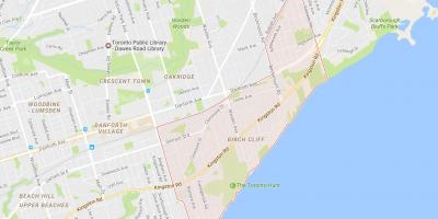 Birch Cliff mahalle Toronto haritası 