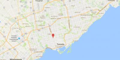 Bracondale Hill bölgesinde Toronto haritası 