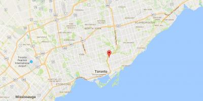 Broadview Kuzey bölgesinde Toronto haritası 