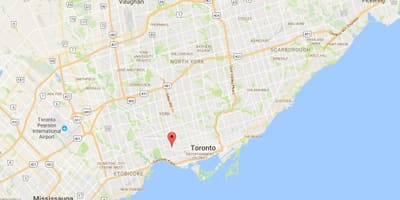 Brockton Village bölgesinde Toronto haritası 