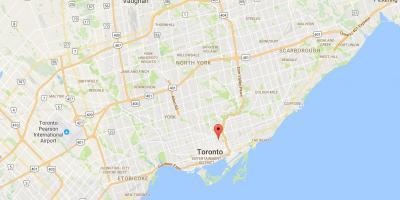 Cabbagetown bölgesinde Toronto haritası 