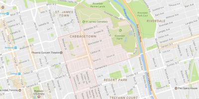 Cabbagetown mahalle Toronto haritası 