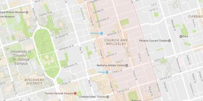Church ve Wellesley mahalle Toronto haritası 