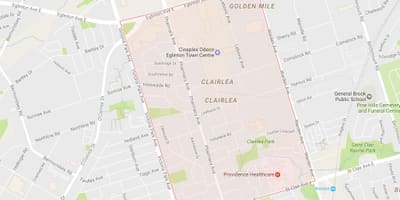Clairlea mahalle Toronto haritası 