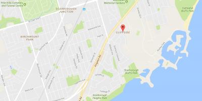 Cliffside mahalle Toronto haritası 