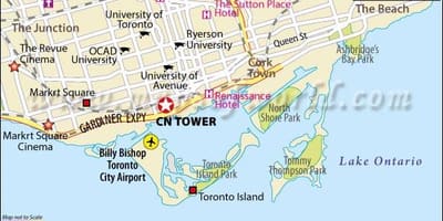 CN Kulesi, Toronto haritası 