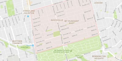 Davisville Köy mahalle Toronto haritası 